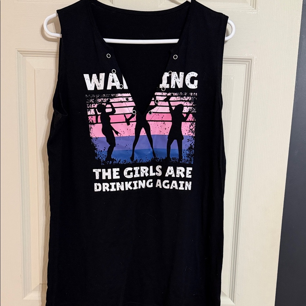 Black Graphic Women’s Tank Top – The Girls Are Drinking Again
